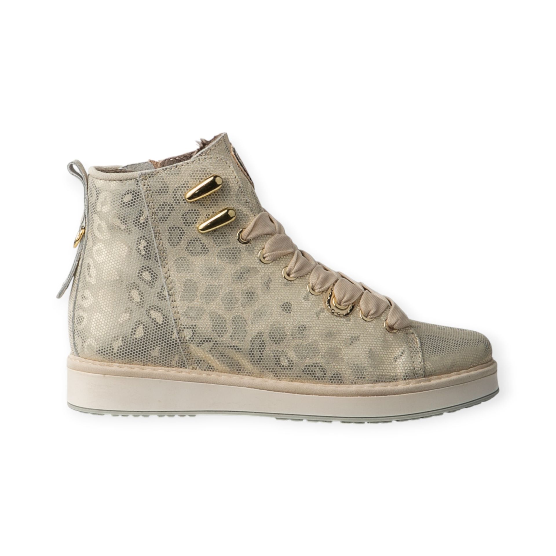 NIS Baskets montantes beige dorées