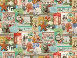 Saltwater  - All Aboard Patchwork Collage Vintage Ephemera