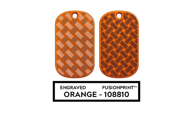 Orange Aluminum Dog Tag-108810 Orange Aluminum Dog Tag-108810