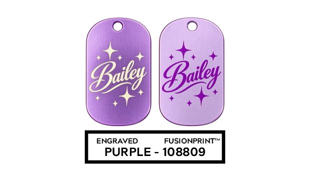 Purple Aluminum Dog Tag-108809 Purple Aluminum Dog Tag-108809
