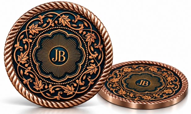 Bright Copper Plated Challenge Coin – 1-3/4”-108670 Bright Copper Plated Challenge Coin – 1-3/4”-108670