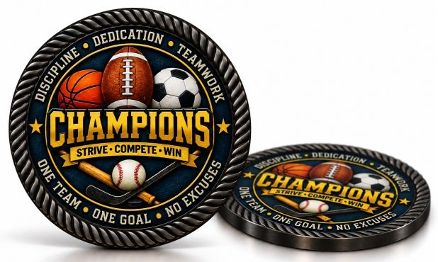 Dyed Black Plated Challenge Coin – 1-3/4”-108675