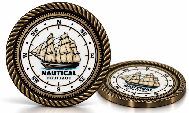 Antique Gold Plated Challenge Coin – 1-3/4”-108672