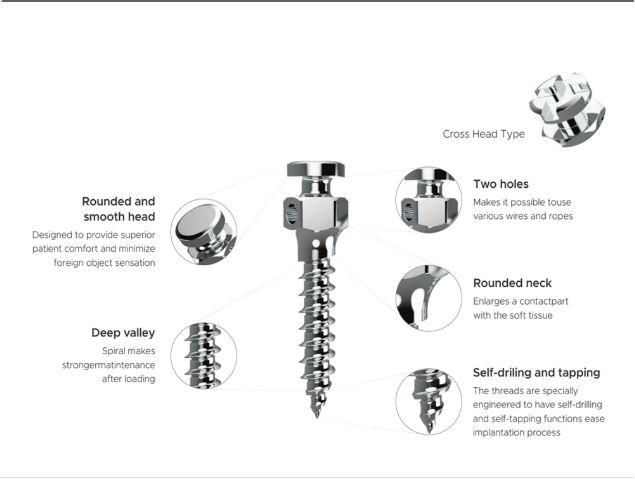 MINI SCREW Titanium (Standard/Crosshead) 1.6 dia - 1PCS - GNI KOREA
