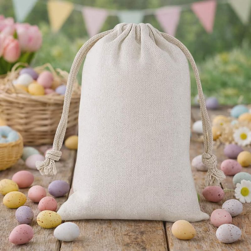 Cotton Mini Bags 10x15cm Drawstring Craft Blank