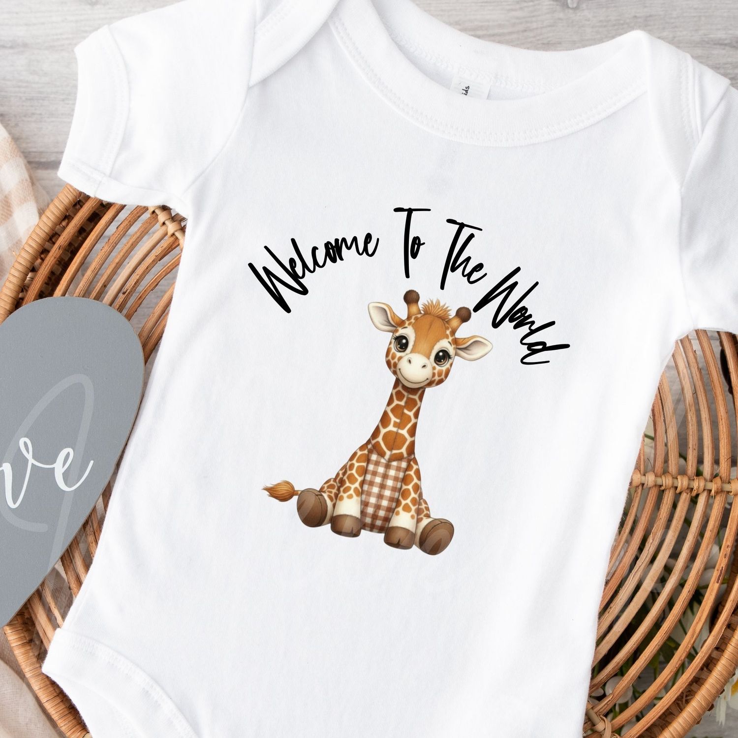 Quilted Patchwork Gingham Giraffe DTF or UVDTF Decal