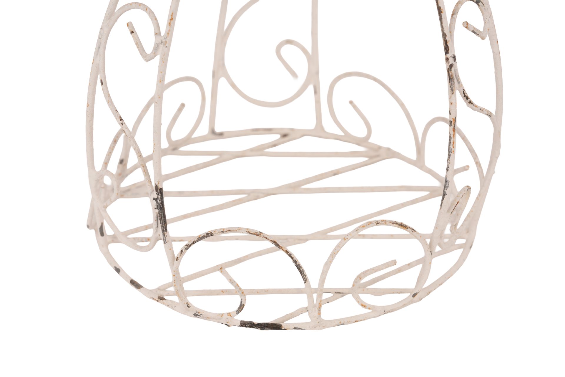 Sparks Hanging Iron Planter Garden Basket-Farmhouse-White-10x17 inches