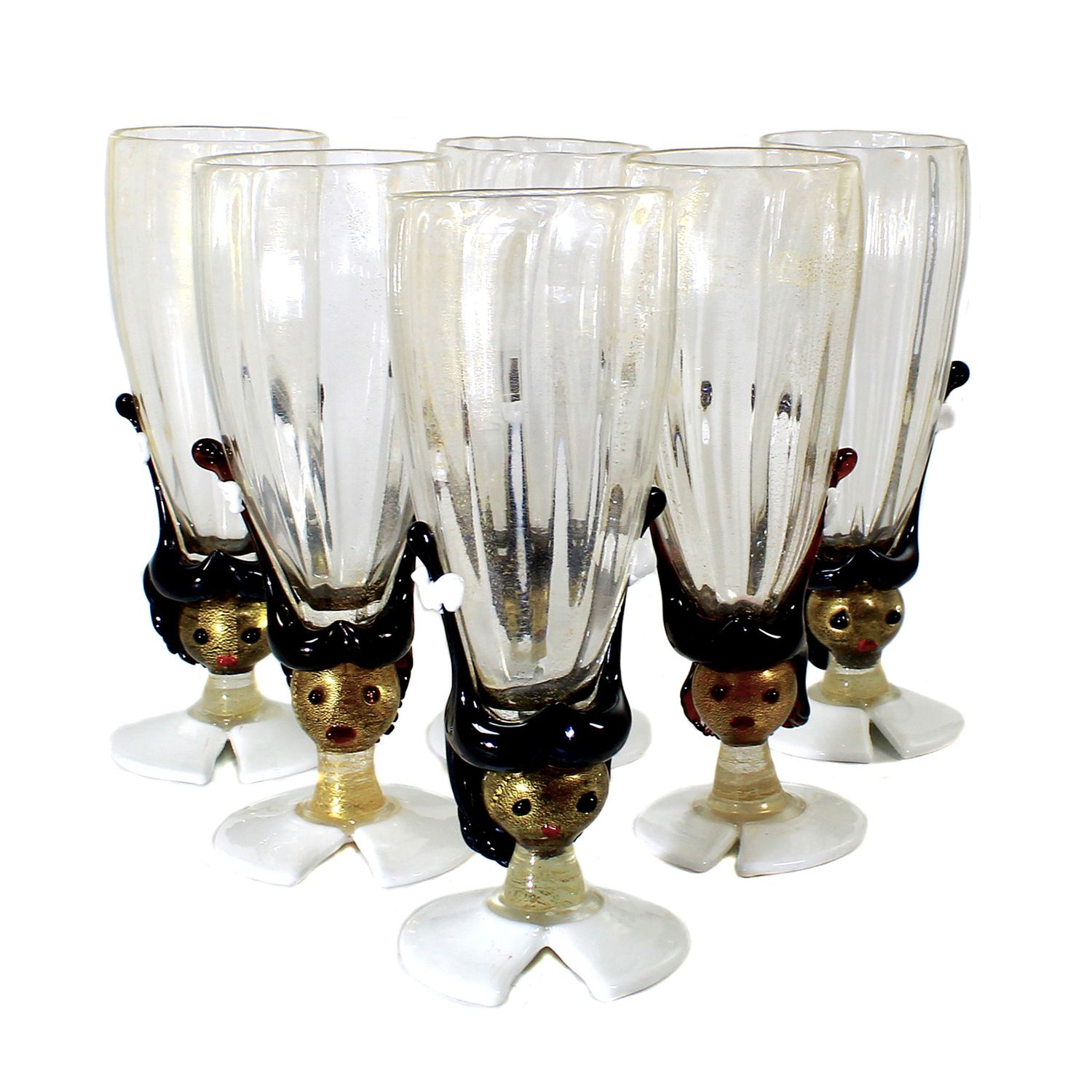 1 of 6. Free-form wine glass with figurative appliqués, A.Ve.M. Design by Anzolo Fuga