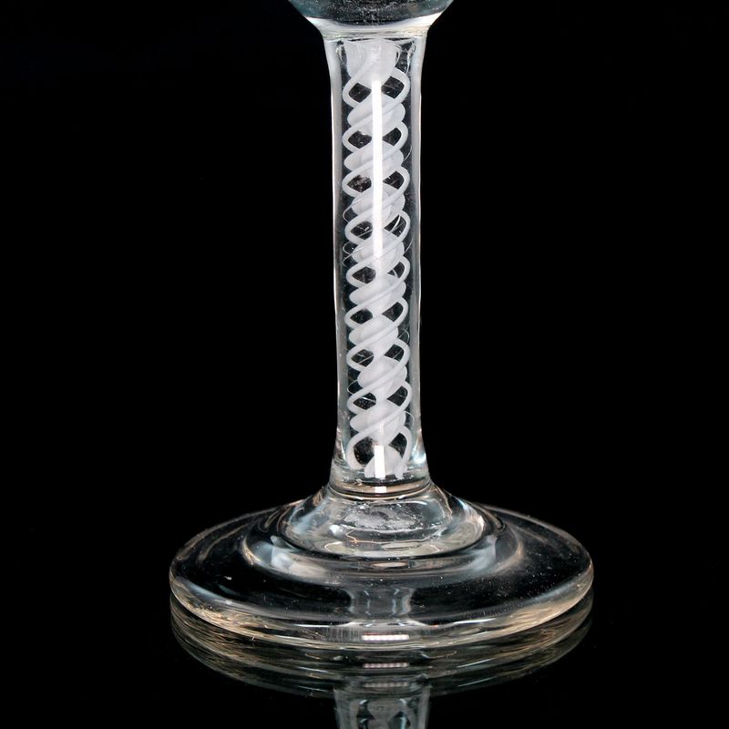 Thread glass with bell-shaped cup, Netherlands or England, second half of the 18th century.