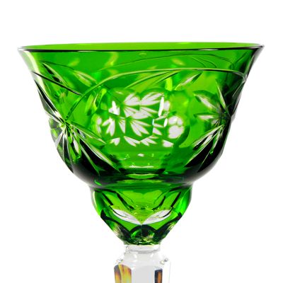 Grüner Überfangrömer mit Zierschliffdekor, Rohrbach &amp; Böhme um 1925-30