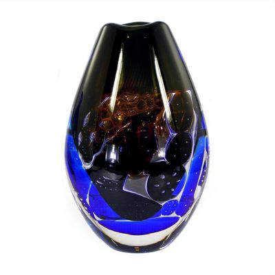 "Ariel " Vase, Mädchen und Taube, Orrefors, Entwurf Edvon Öhrström