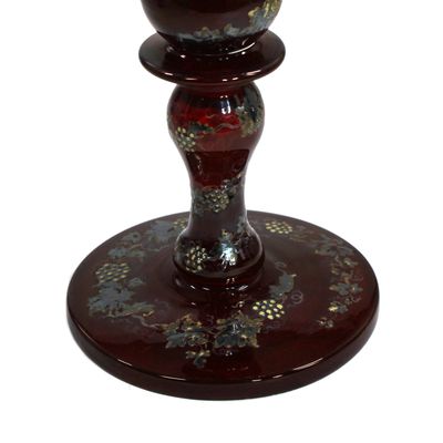 Pokal aus rubinrot lasiertem Glas mit pastoser Silbermalerei, Böhmen um 1860