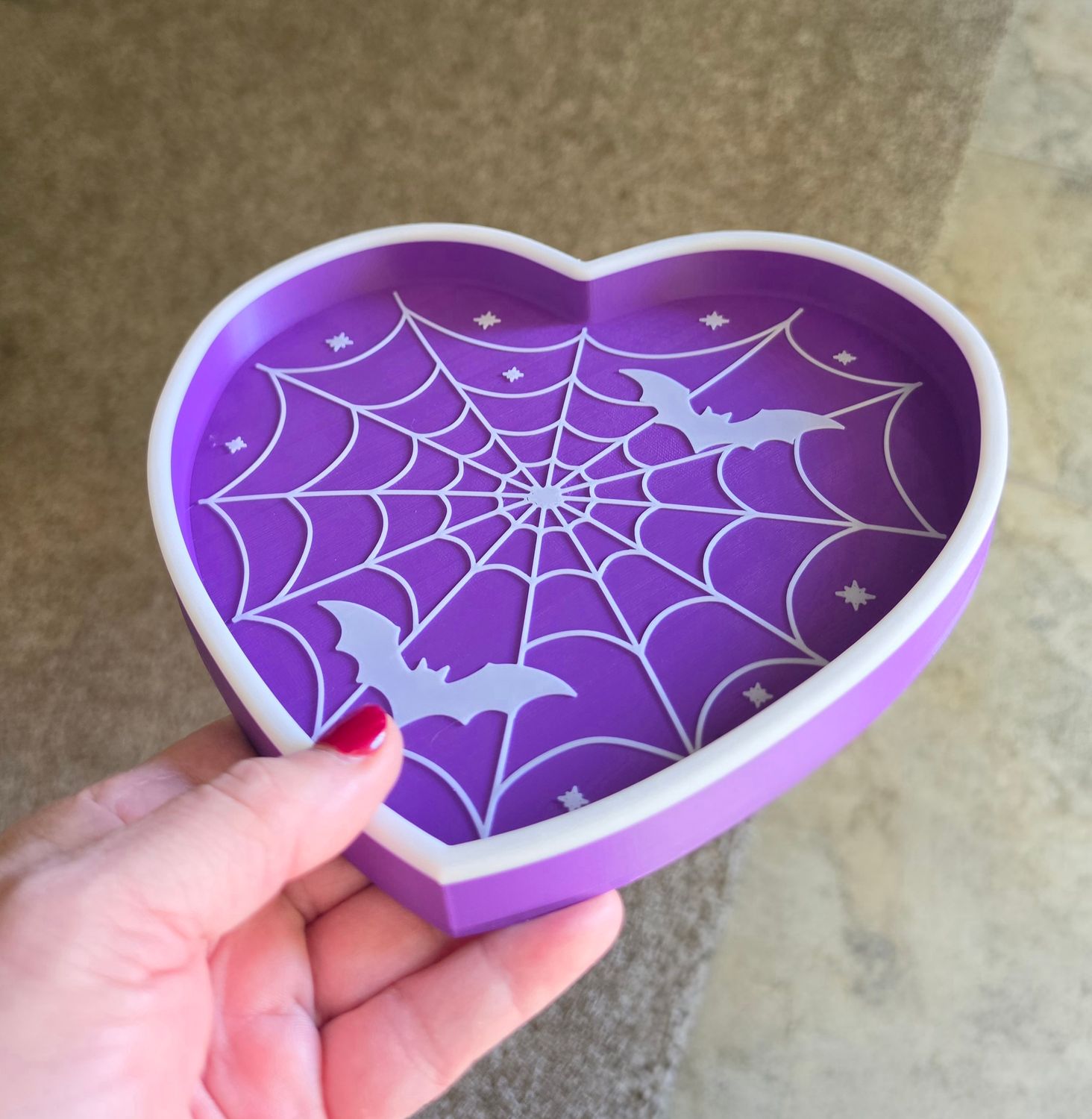3D Heart Bat Trinket Tray