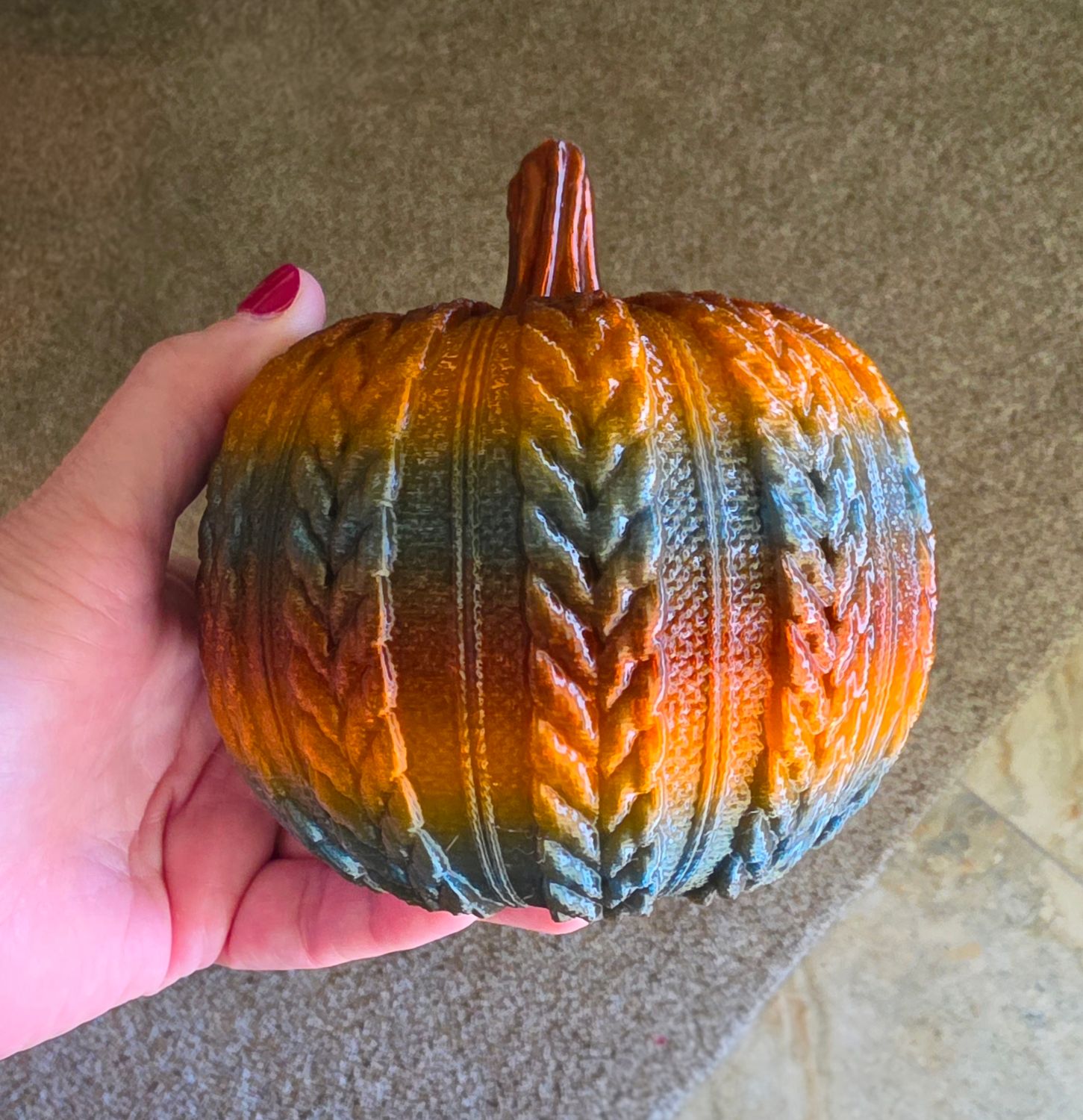 3D Knitted Pumpkin Decor