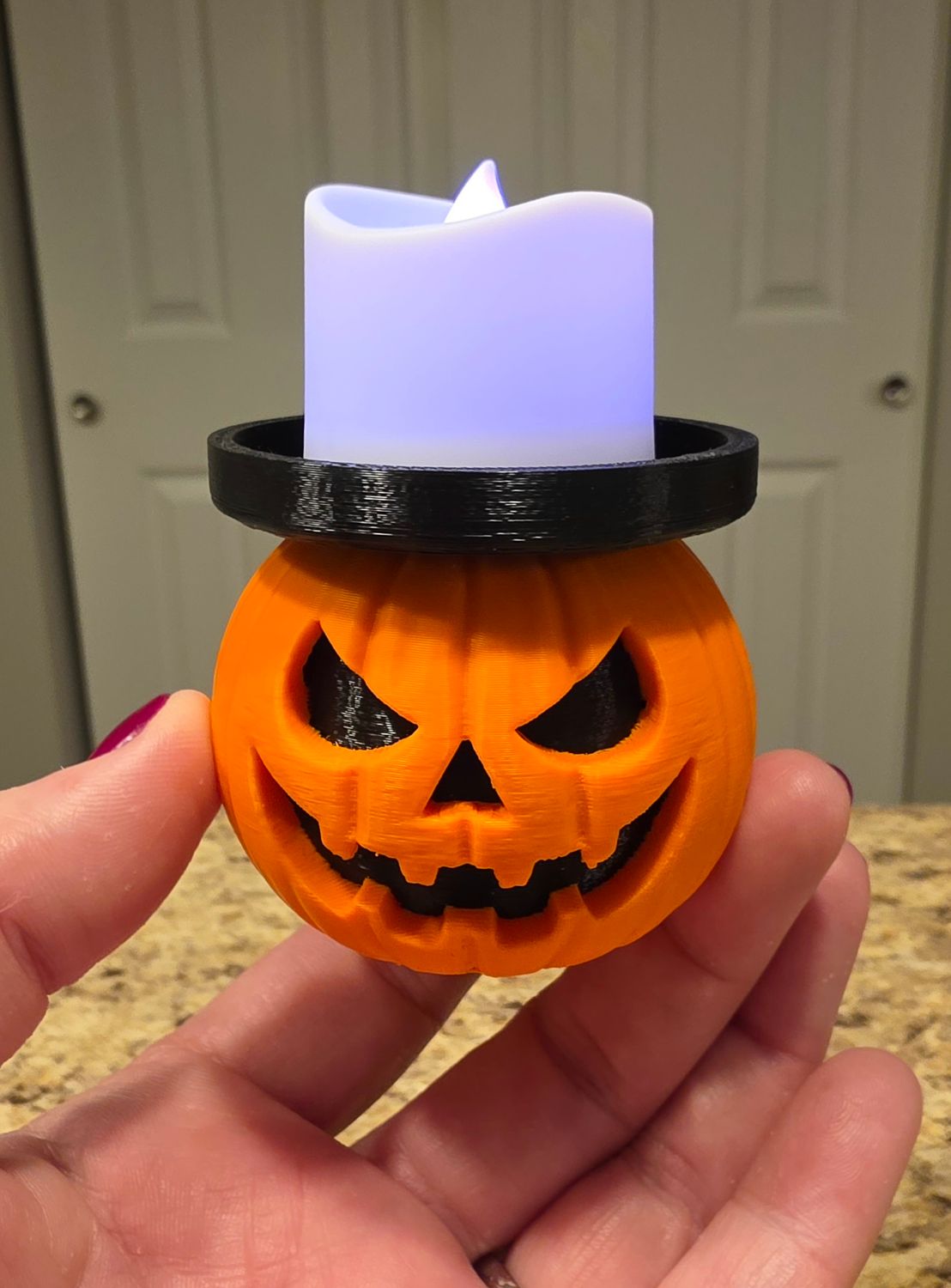 3D Pumpkin Tealight Candle Holder