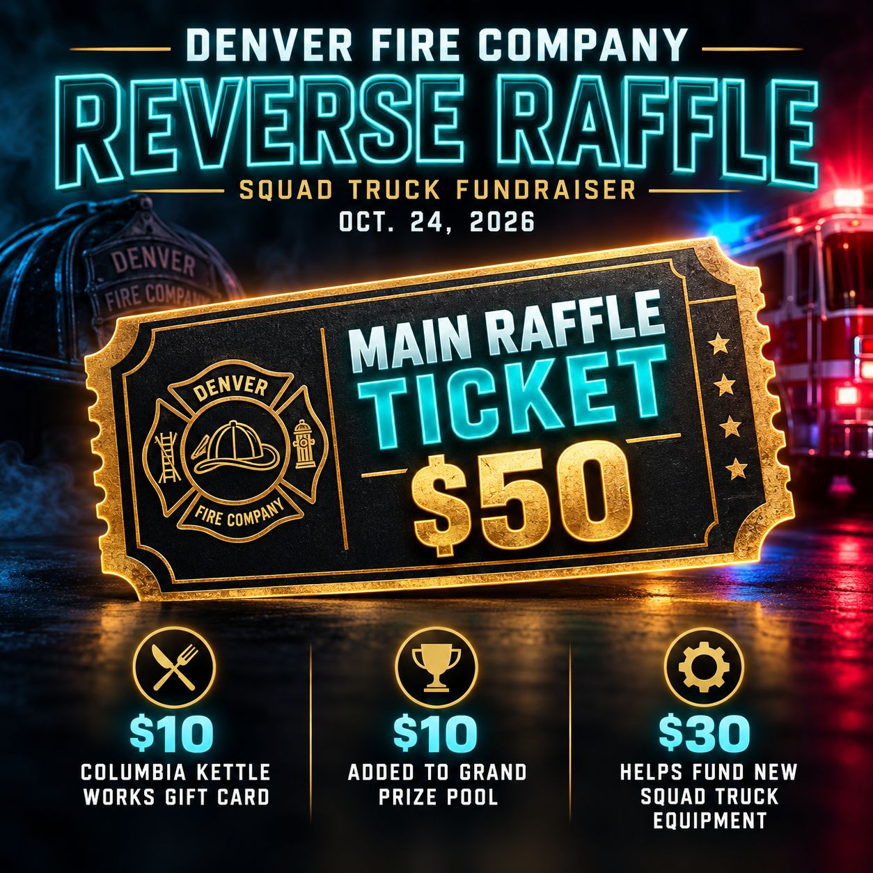 Denver Fire Company Reverse Raffle Ticket Denver Fire Company Reverse Raffle Ticket