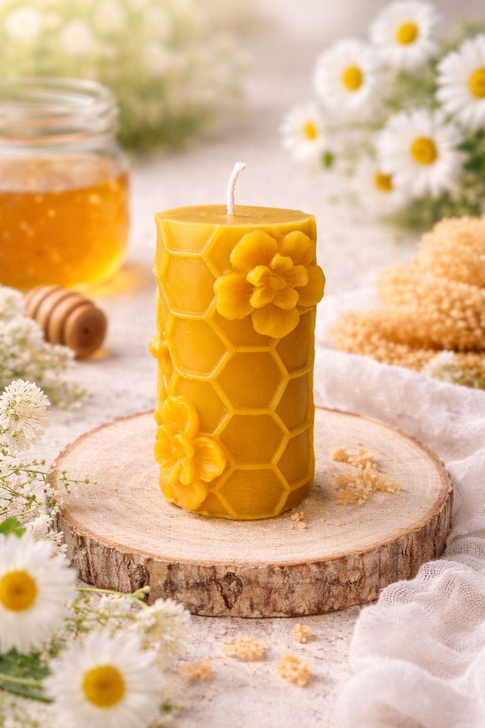 Bougie moulée 100% cire d'abeille