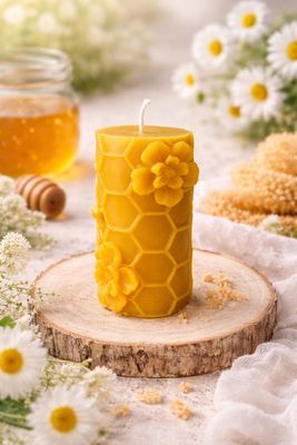 Bougie moulée 100% cire d'abeille
