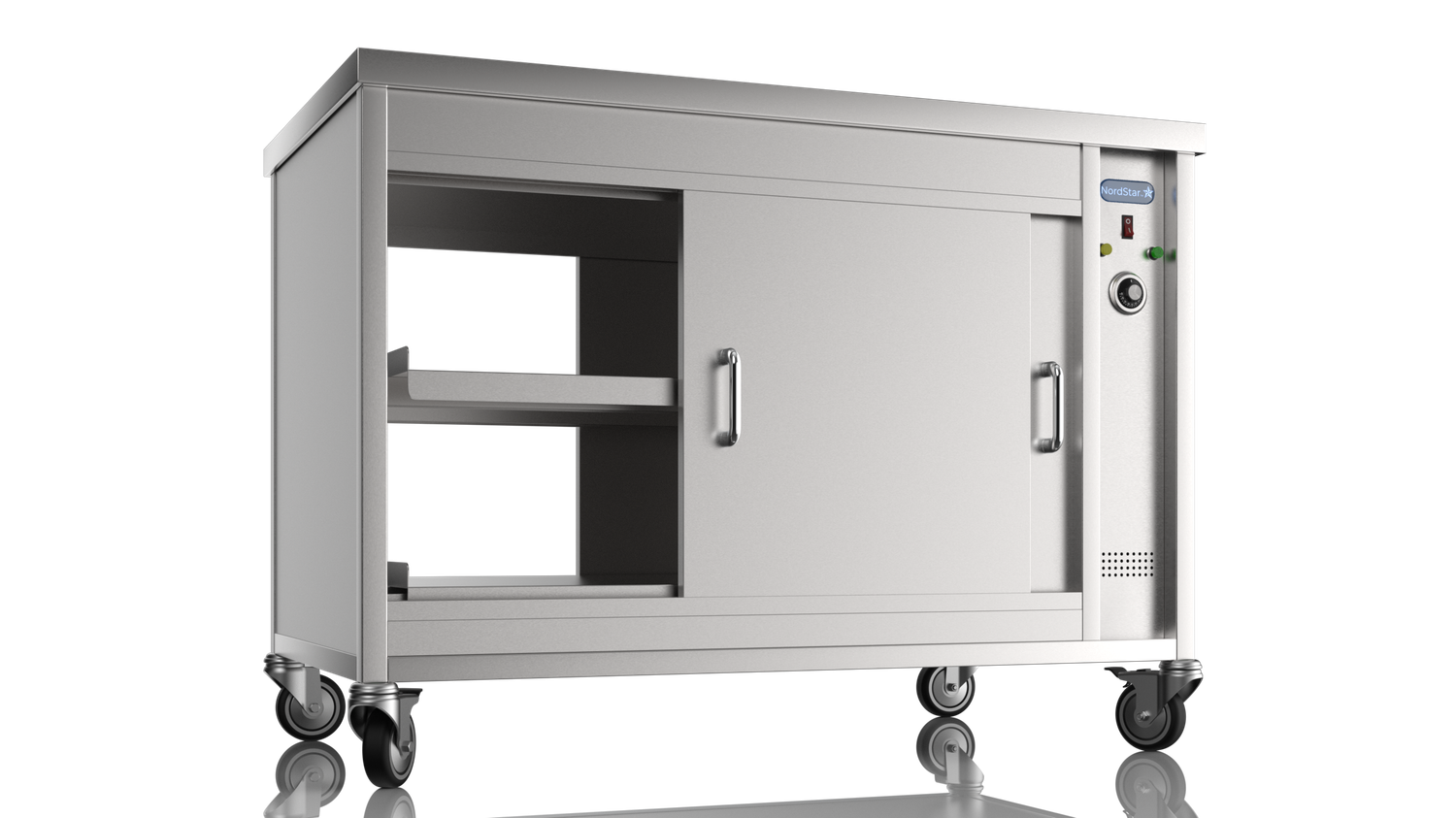 Pass Through Hot Cupboard – 1200 on castors