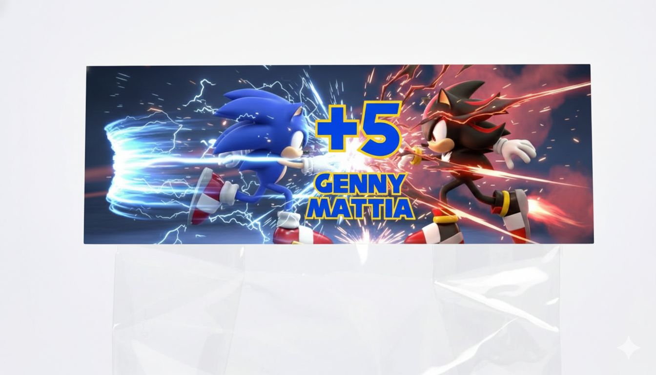 24 cartellini chiudi sacchetto Sonic personalizza bustine regalo