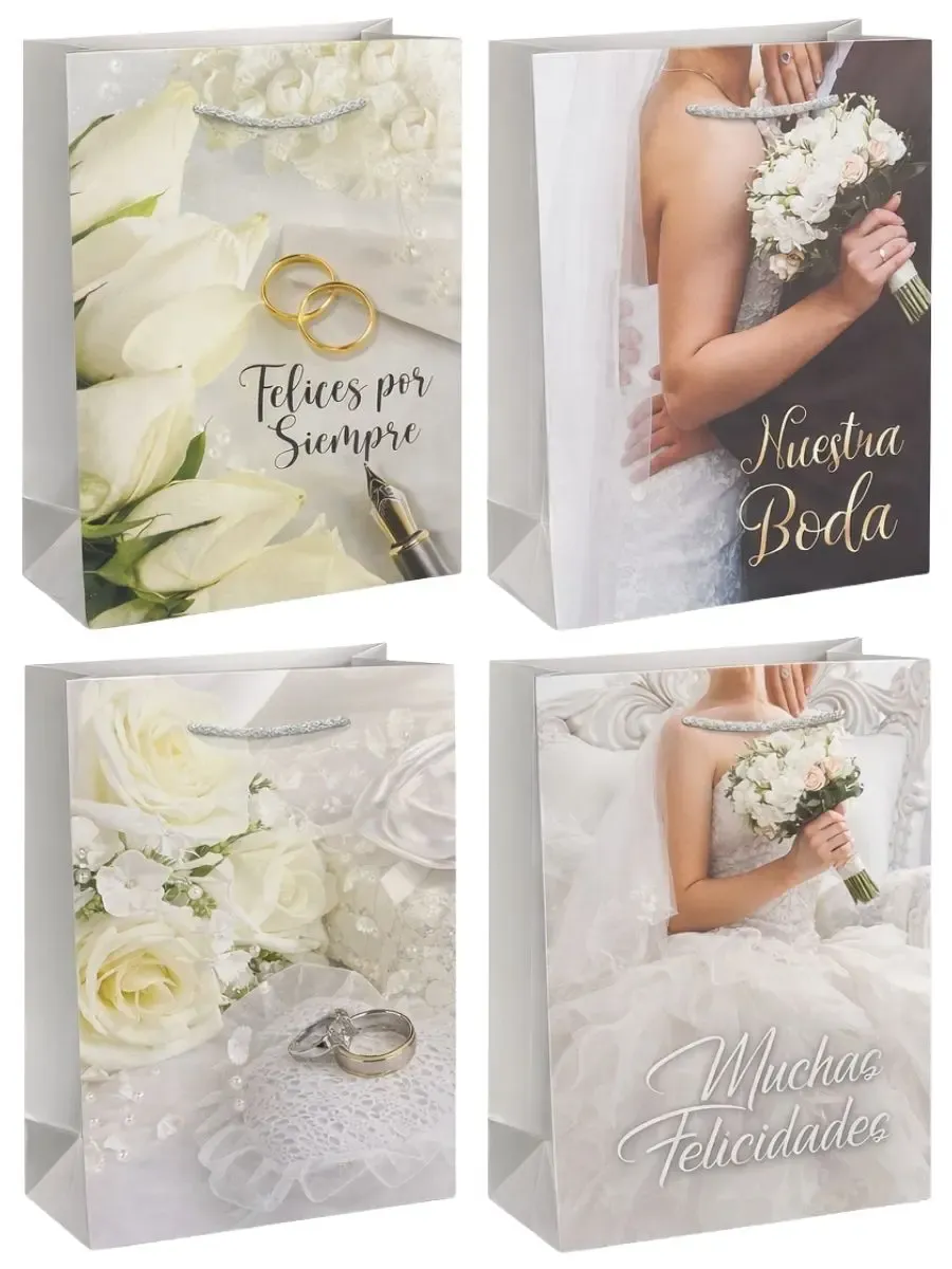 Paquete de 8 bolsas grandes diseño romántico Un Gran Amor.