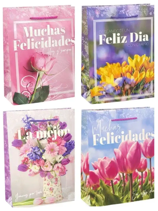 Bolsas de Regalo GR "Sublime" (8 pzs) - 36x25 cm Paquete de 8 bolsas grandes con diseño premium modelo Sublime.