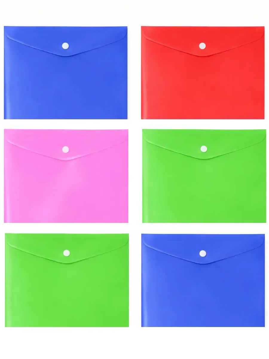 Paquete de 12 sobres horizontales tamaño carta con botón.