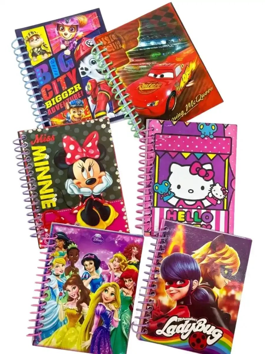 Libreta de apuntes mini tamaño 1/4 de carta colores surtidos.