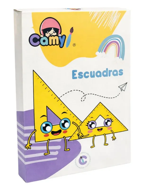 Set de Escuadras (45° y 60°) - Caja con 24 pzas Caja de 24 juegos de escuadras 45 y 60 grados.