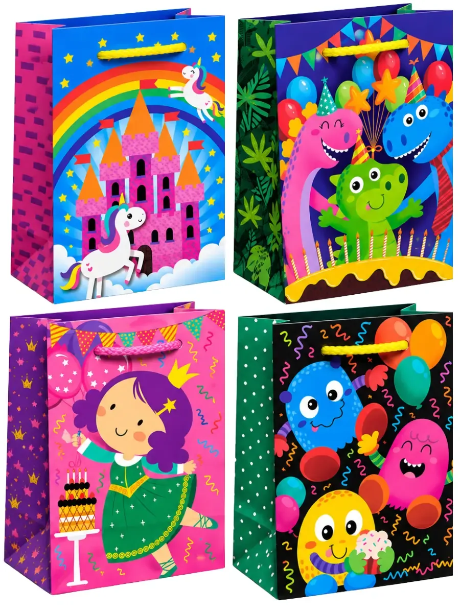 Bolsa de papel para obsequios con ilustraciones y diseño infantil Fábulas