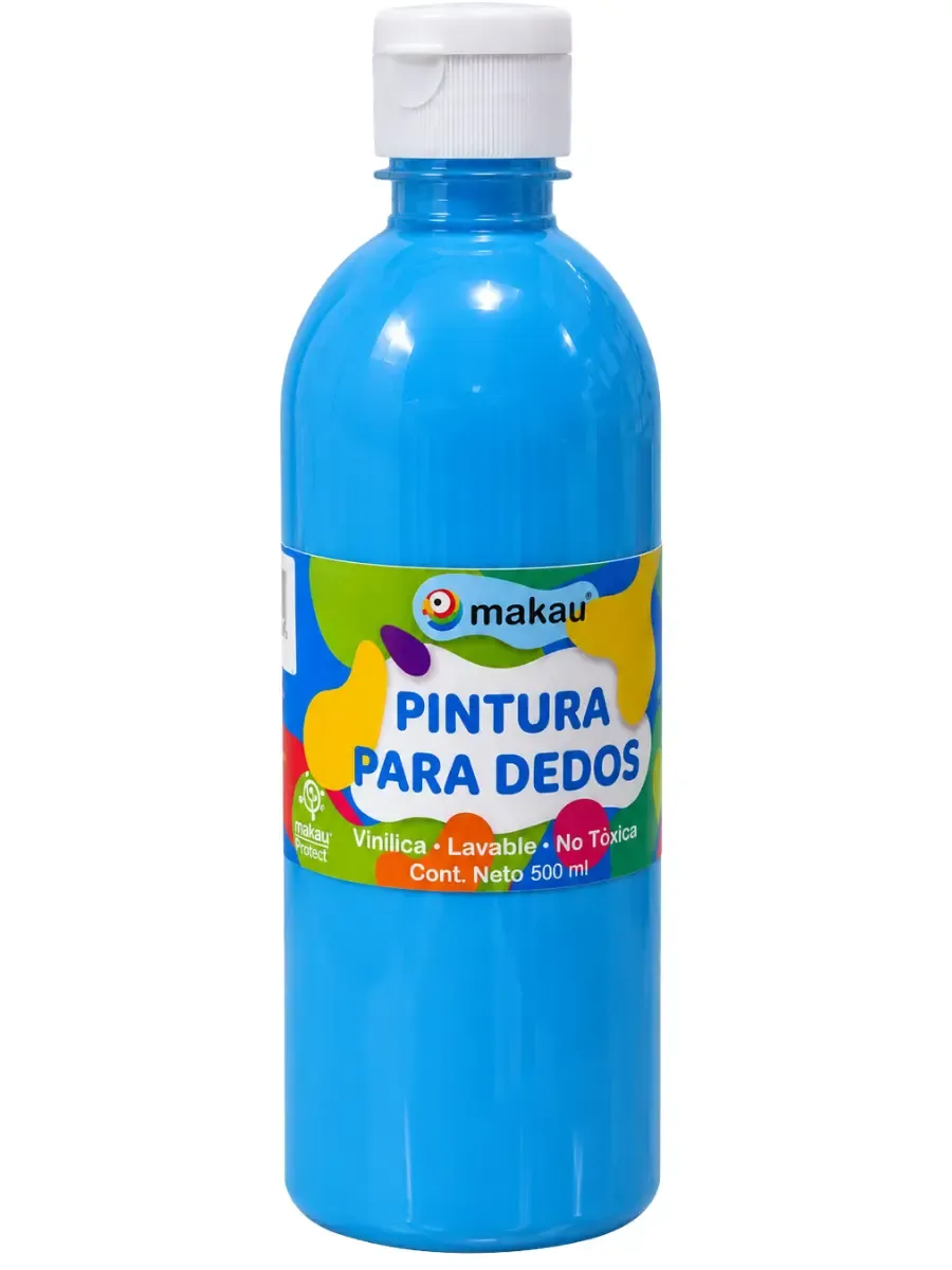 Envase de 500 ml al por mayor de pintura vinílica en color azul cielo para proyectos escolares