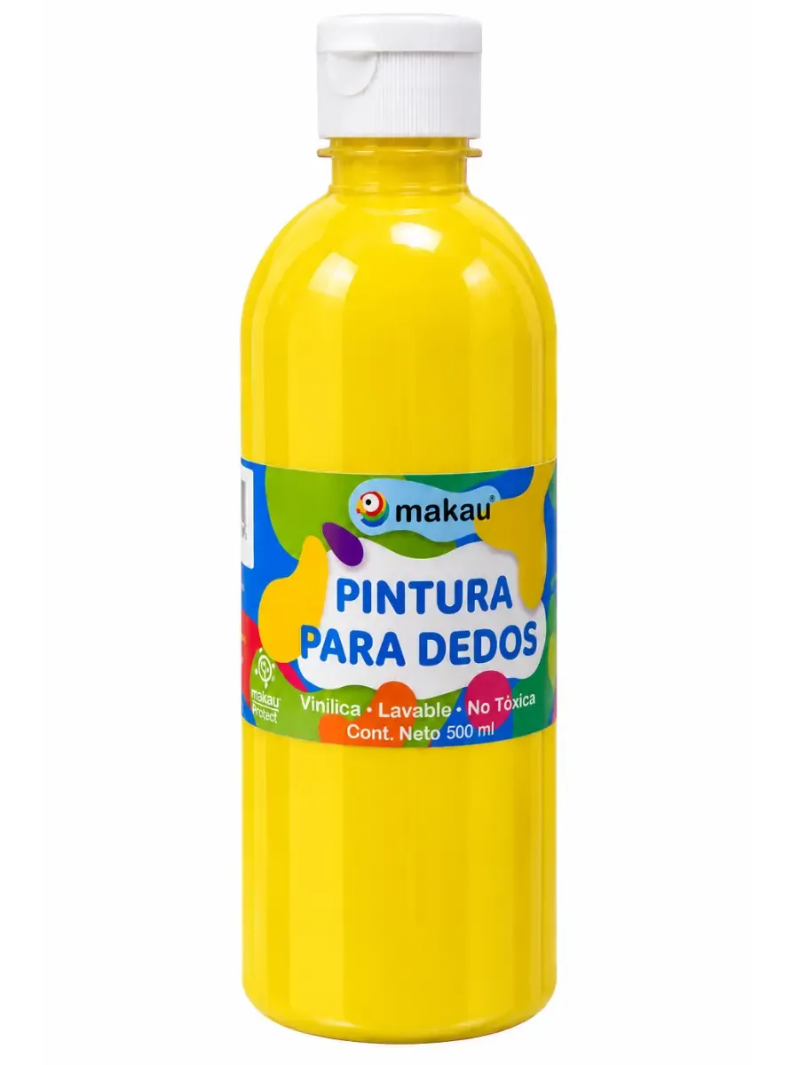 Envase de 500 ml al por mayor de pintura vinílica en color amarillo canario para proyectos escolares