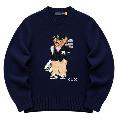 Polo Bear Cotton-Blend Golf Jumper