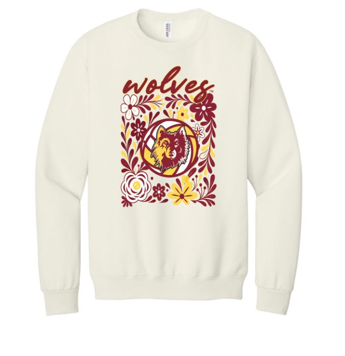 Wolves Floral Volleyball