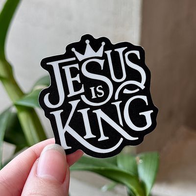 Jesus is King Sticker (Black)