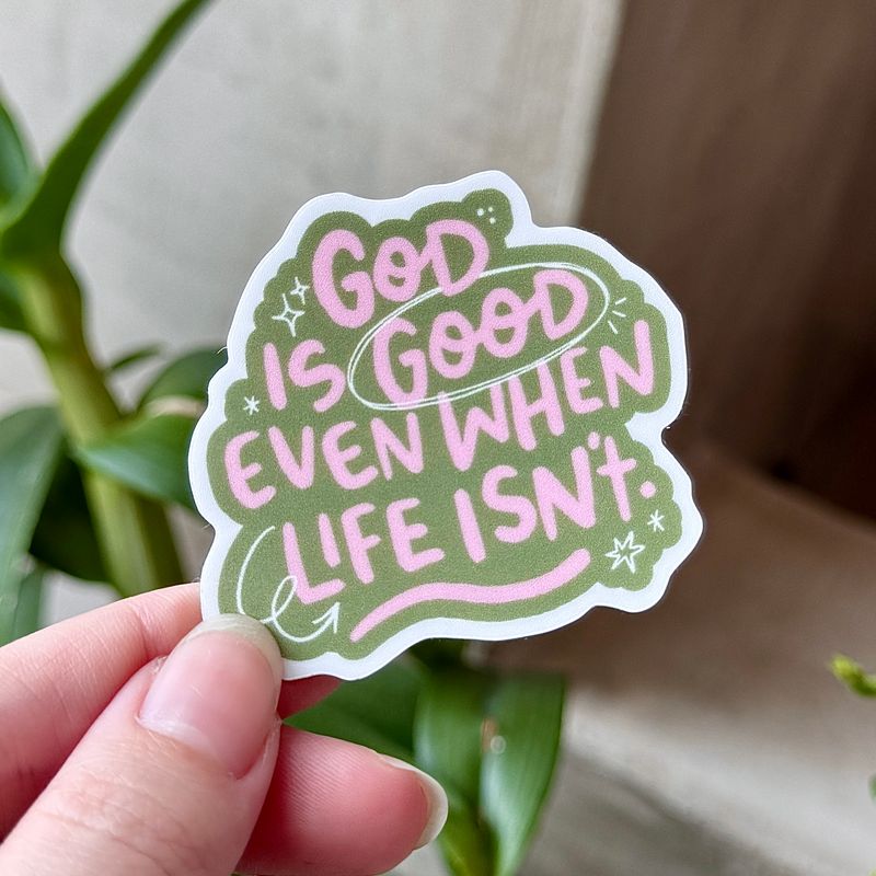 God is Good Sticker (Strawberry Matcha)