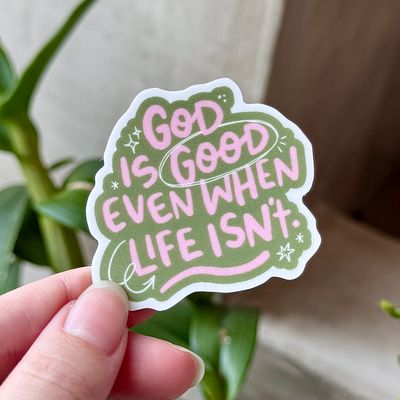 God is Good Sticker (Strawberry Matcha)