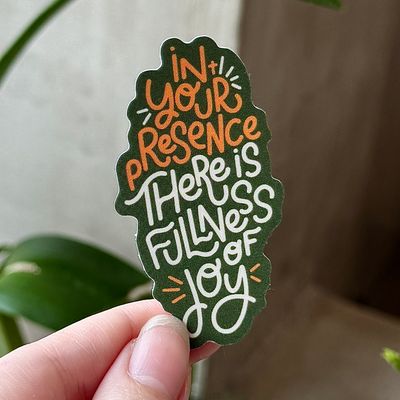 Psalm 16:11 Sticker (Vine Green)