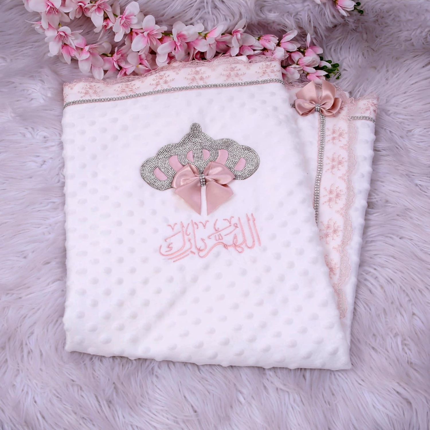 Personalised Receiving Bubble Blanket - BLUSH