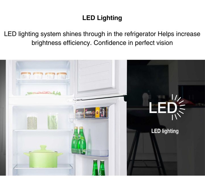 TCL 165L 2 Door Fridge Refrigerator TRTM-W1650S1 (Black) Peti Sejuk with LED Light Adjustable Shelf