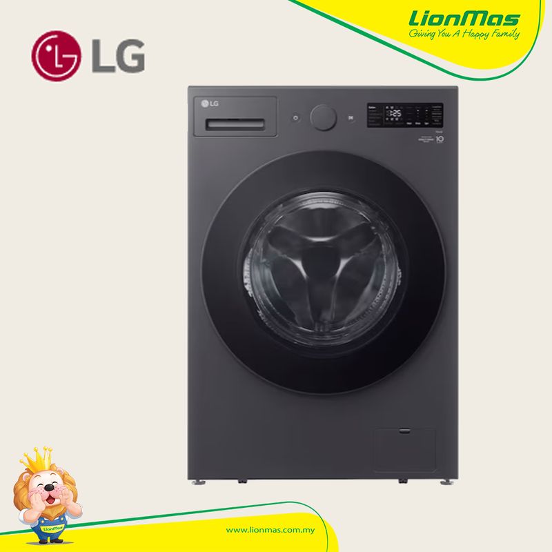 LG 15kg Slim Front Load Washer with AI Direct Drive and TurboWash - Graphite (F2515SNTGE)