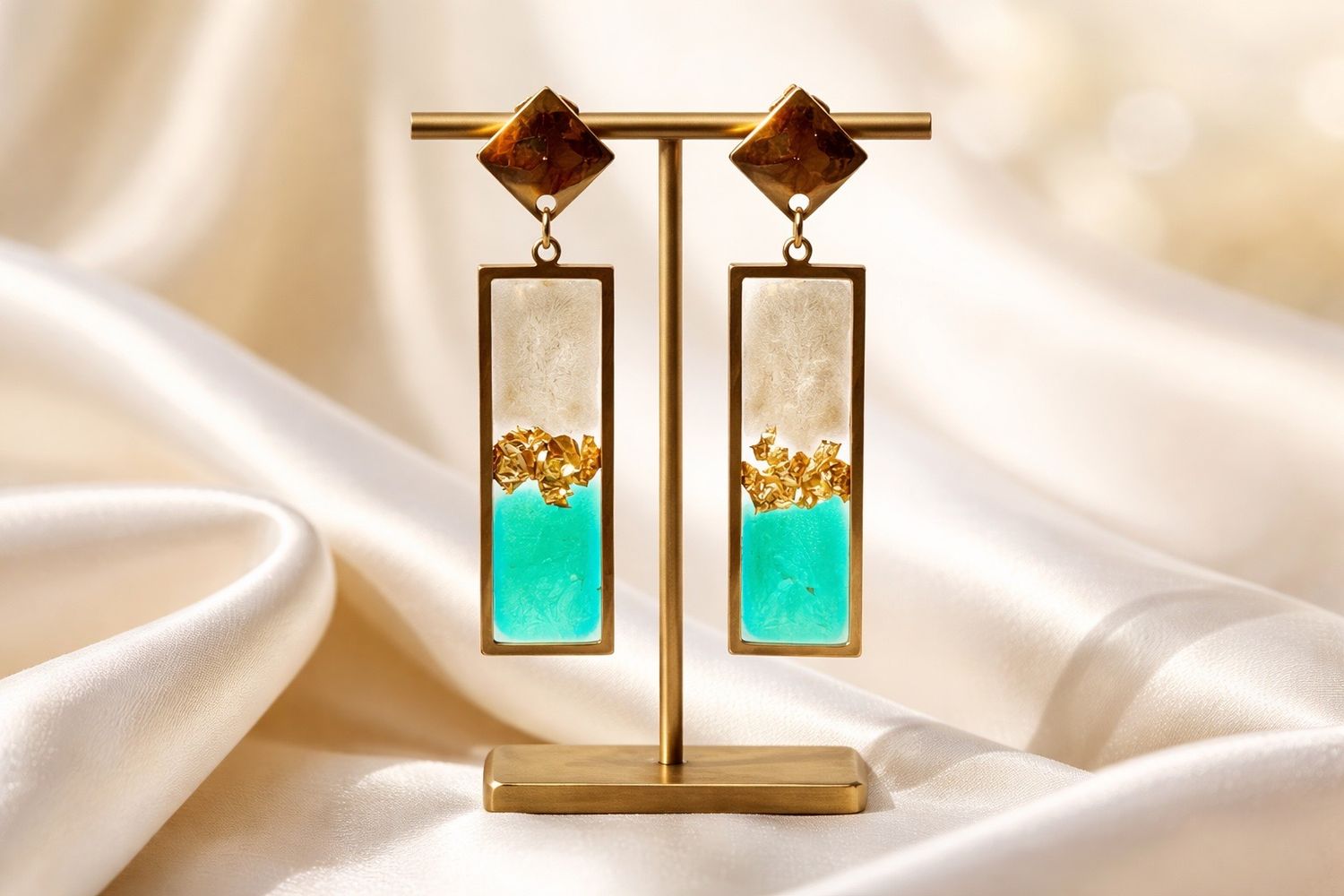 Boucles d'oreilles 'Lagune dorée'