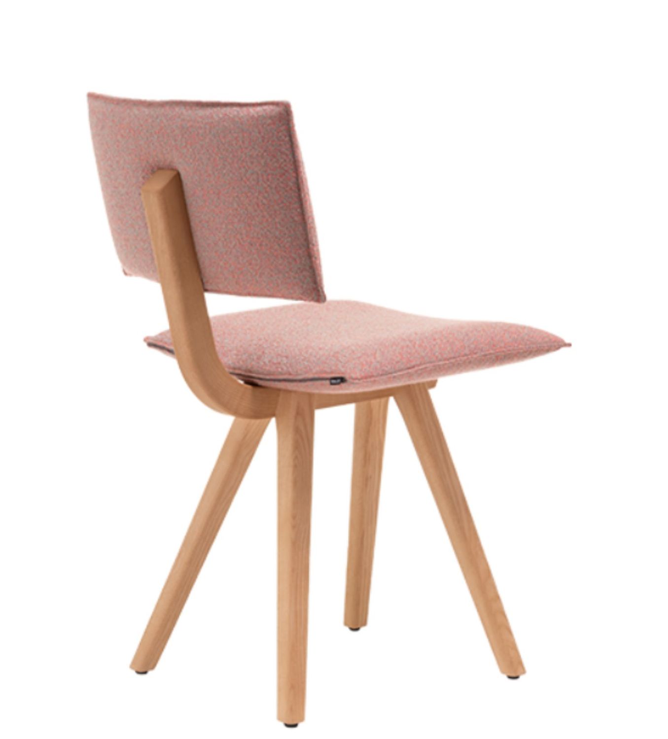 Sedia Magis TRAVE con rivestimento rosa e struttura in frassino naturale