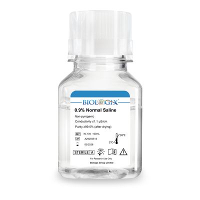 Biologix® 0.9% Normal saline，Sterile，100mL/ Bottle, 20 Bottles/Case