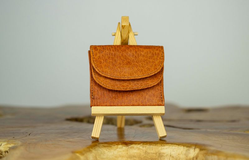 Mini-Portemonnaie aus Straußenleder