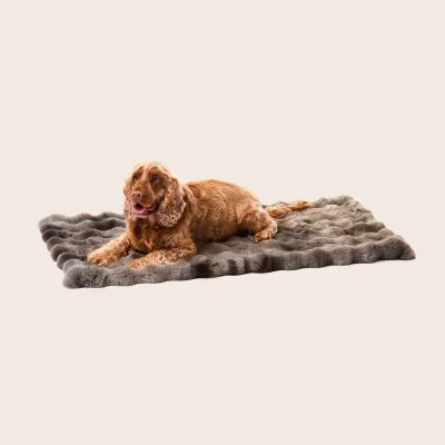 Snooza Luxe Bubble Fur Dog Blanket - Large - Pewter