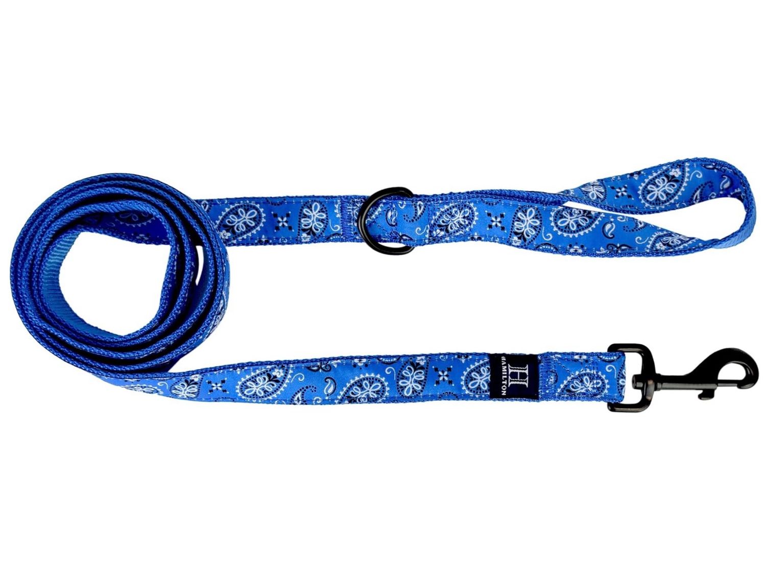 Hamilton leash blue flower - ML
