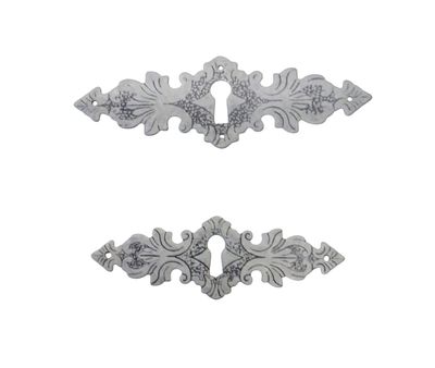 Bocchetta Fine 800 orizzontale in ottone finitura argento vecchio   (art-9022/A3 L-9022/B3 S)