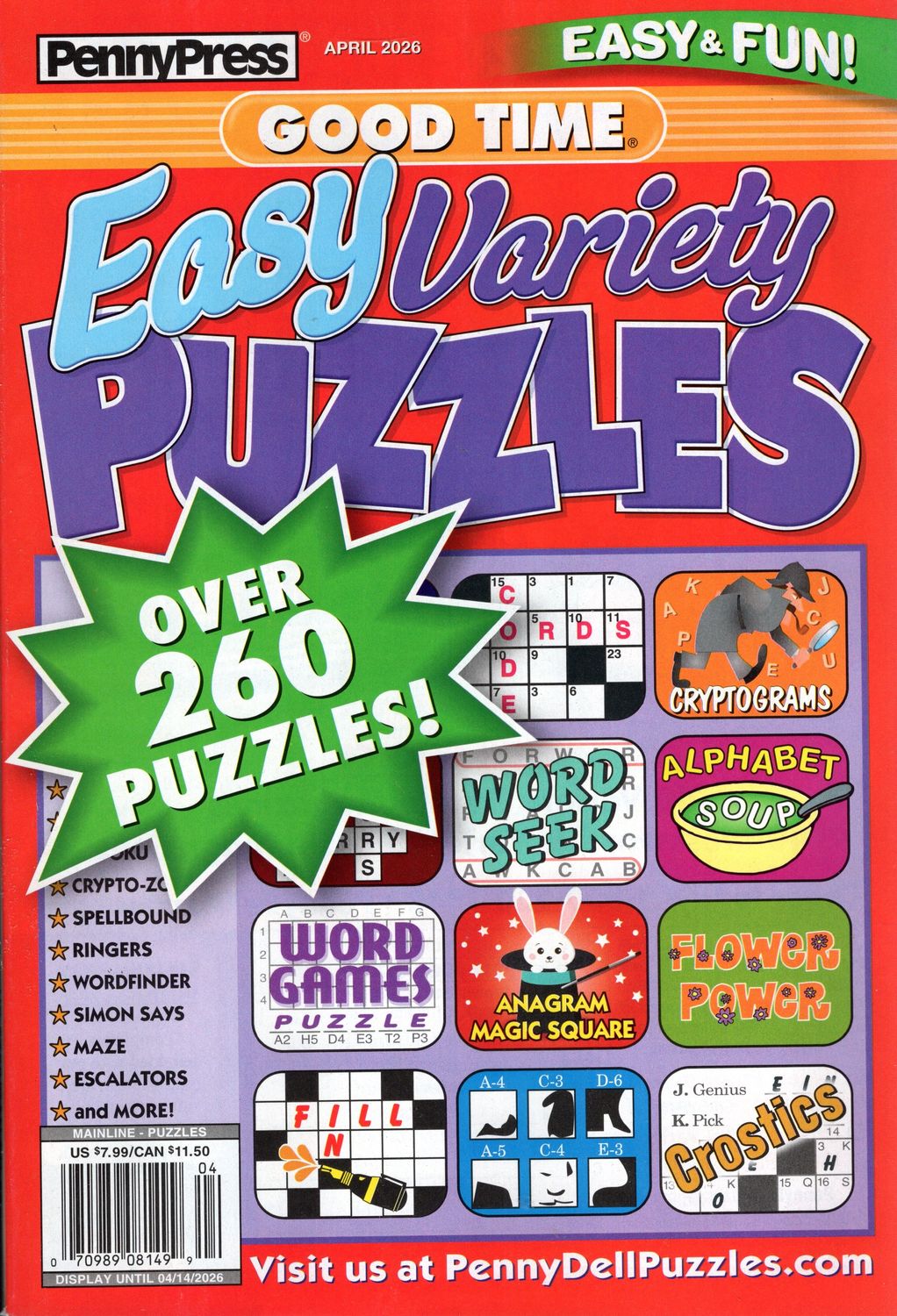 Good Time Easy Variety Puzzles April 2026