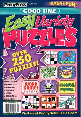Good Time Easy Variety Puzzles June 2026 - Puzzle Book Store